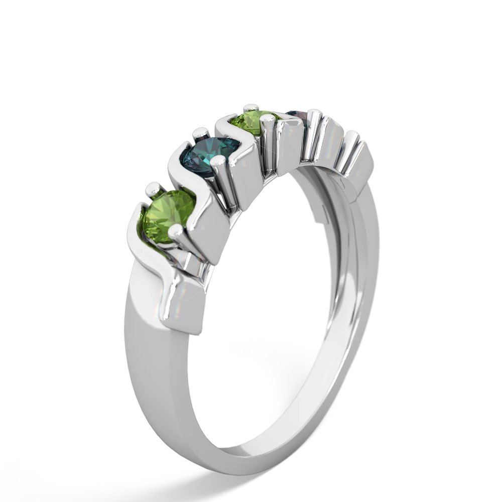 Peridot Anniversary Band 14K White Gold ring R2089