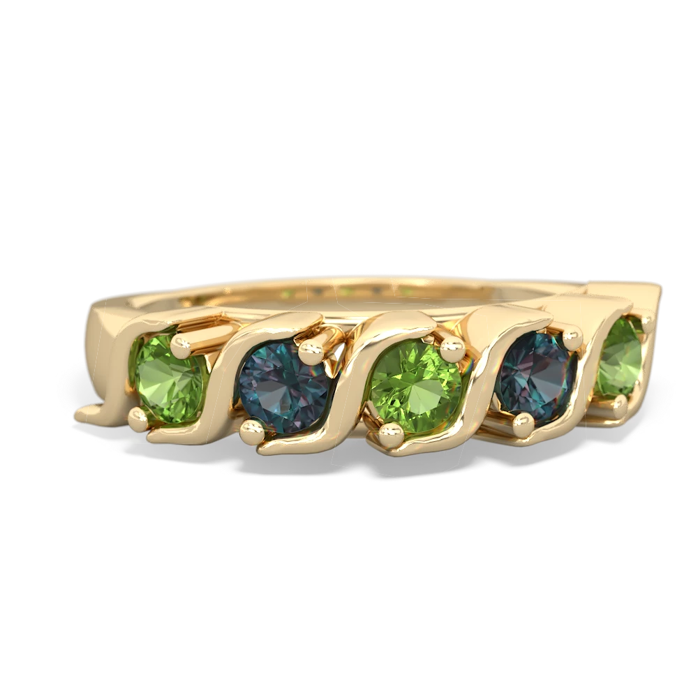 Peridot Anniversary Band 14K Yellow Gold ring R2089