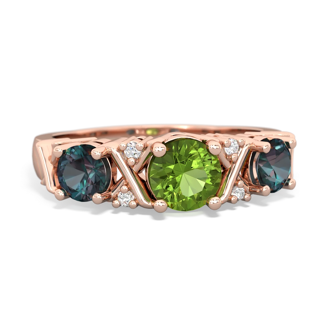 Peridot Hugs And Kisses 14K Rose Gold ring R5016