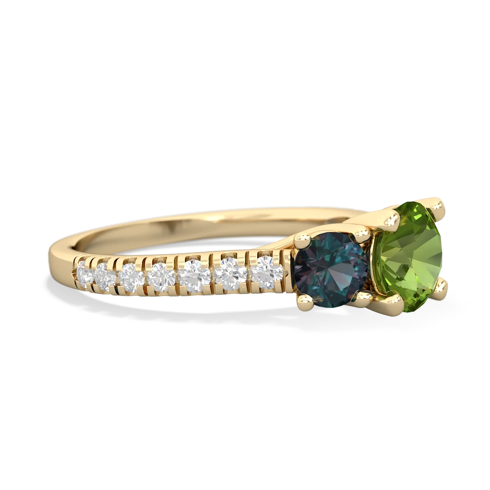 Peridot Pave Trellis 14K Yellow Gold ring R5500