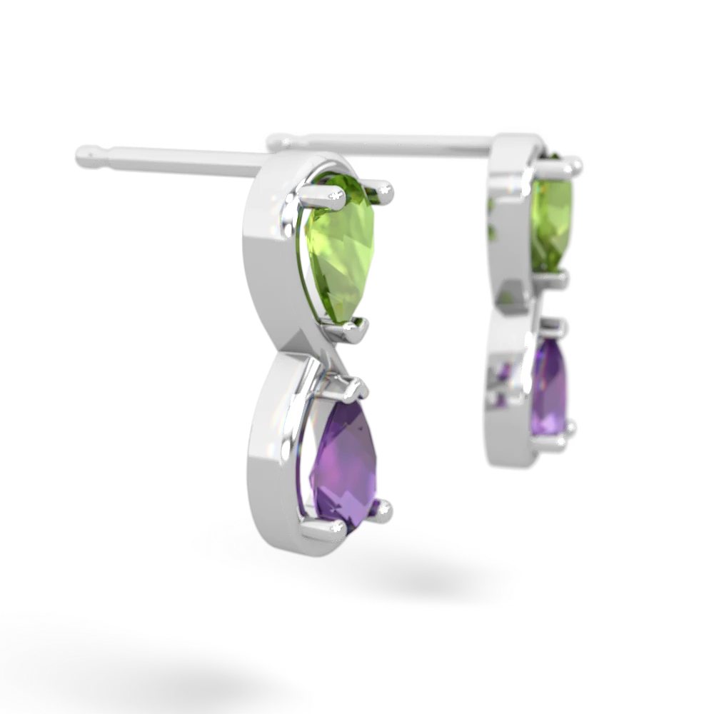 Peridot Infinity 14K White Gold earrings E5050