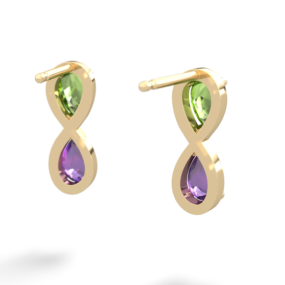 Peridot Infinity 14K Yellow Gold earrings E5050