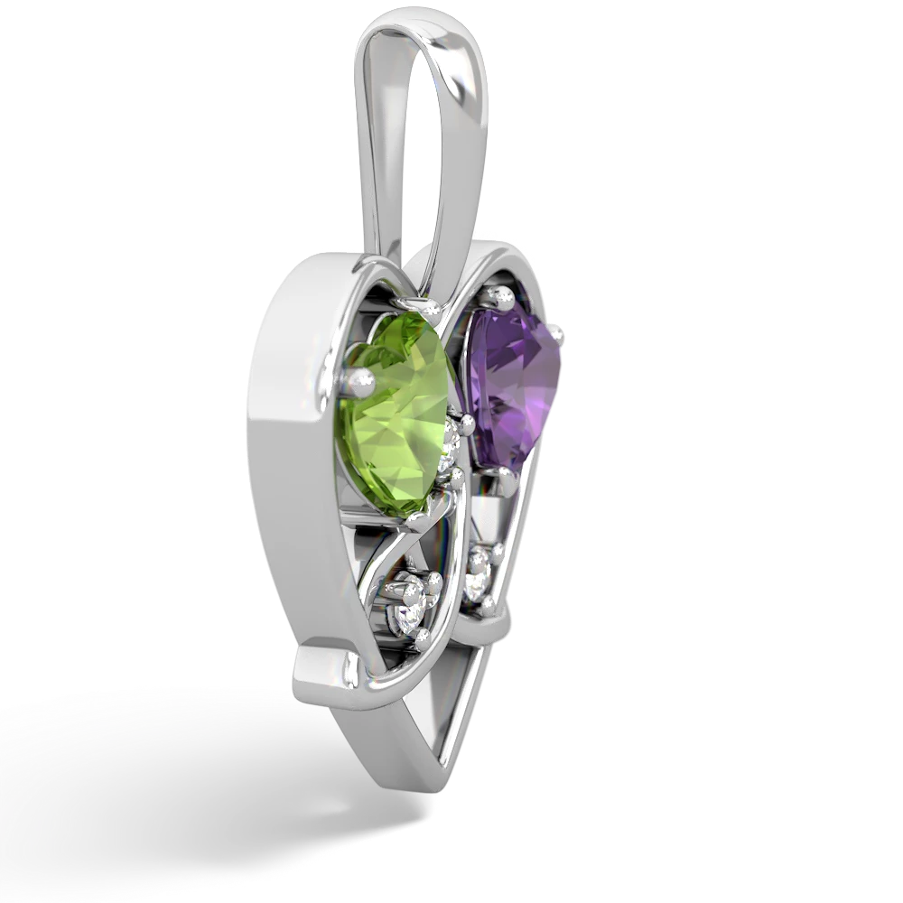 Peridot Celtic Trinity Heart 14K White Gold pendant P5331