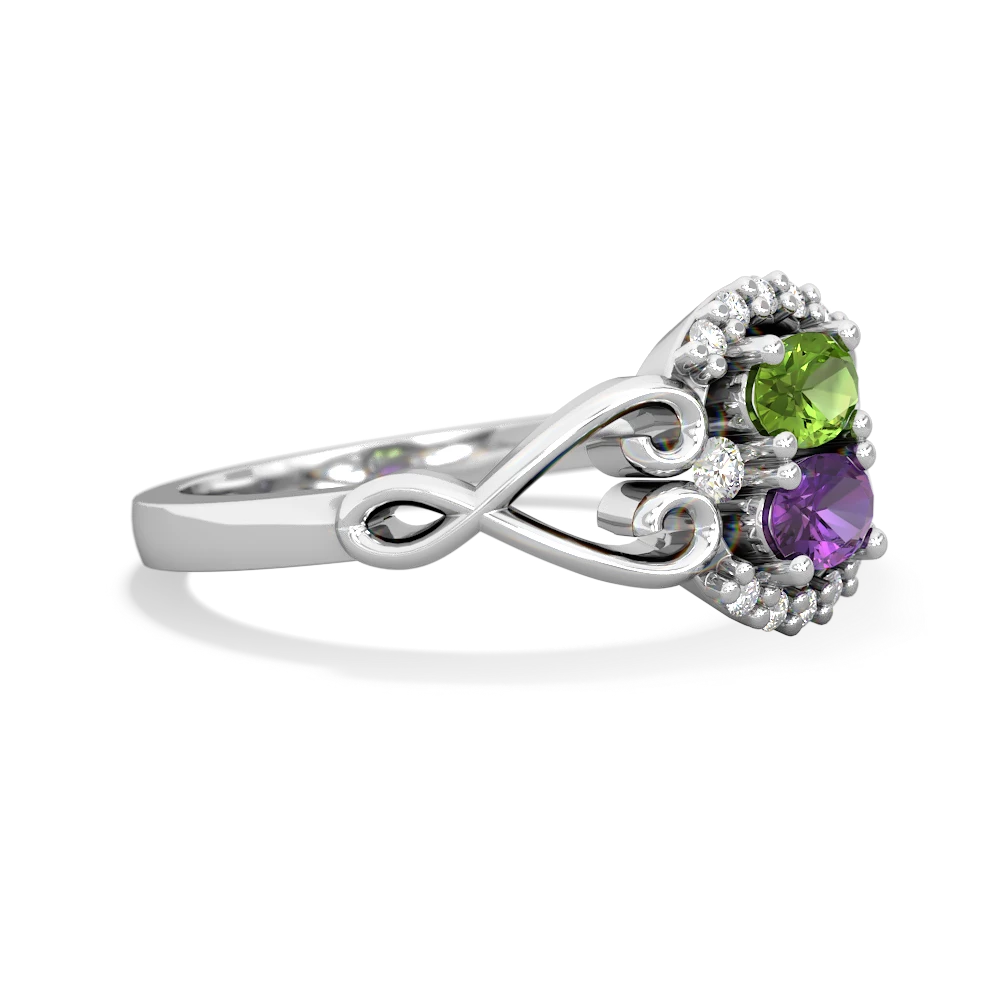 Peridot Love Nest 14K White Gold ring R5860