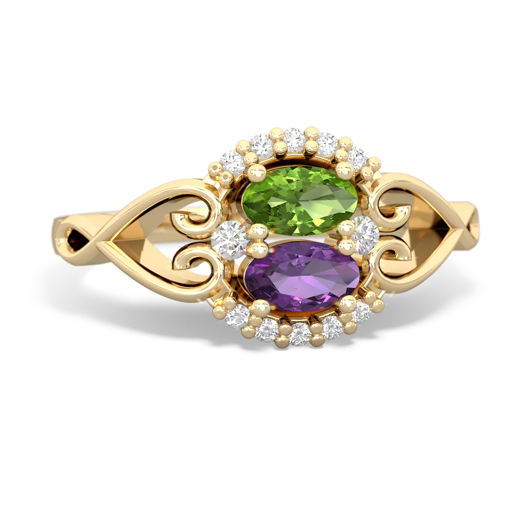 Peridot Love Nest 14K Yellow Gold ring R5860