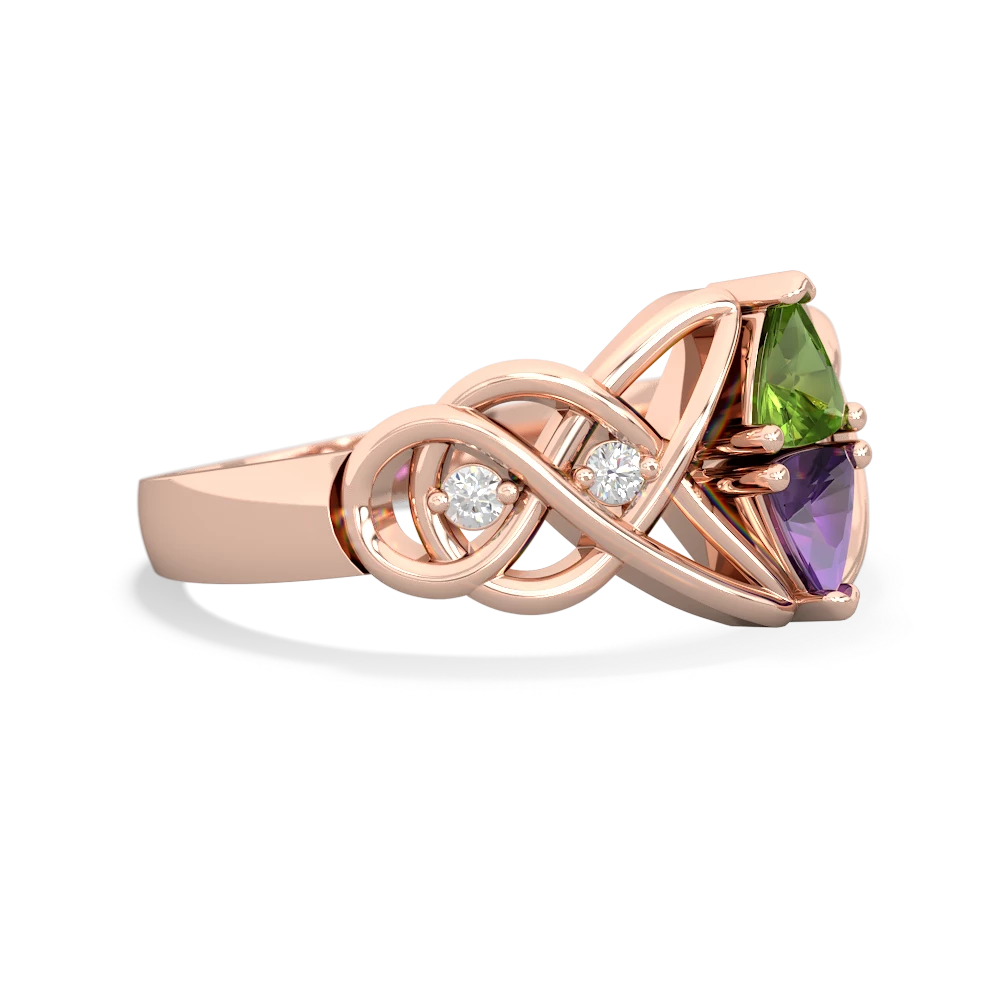 Peridot Keepsake Celtic Knot 14K Rose Gold ring R5300