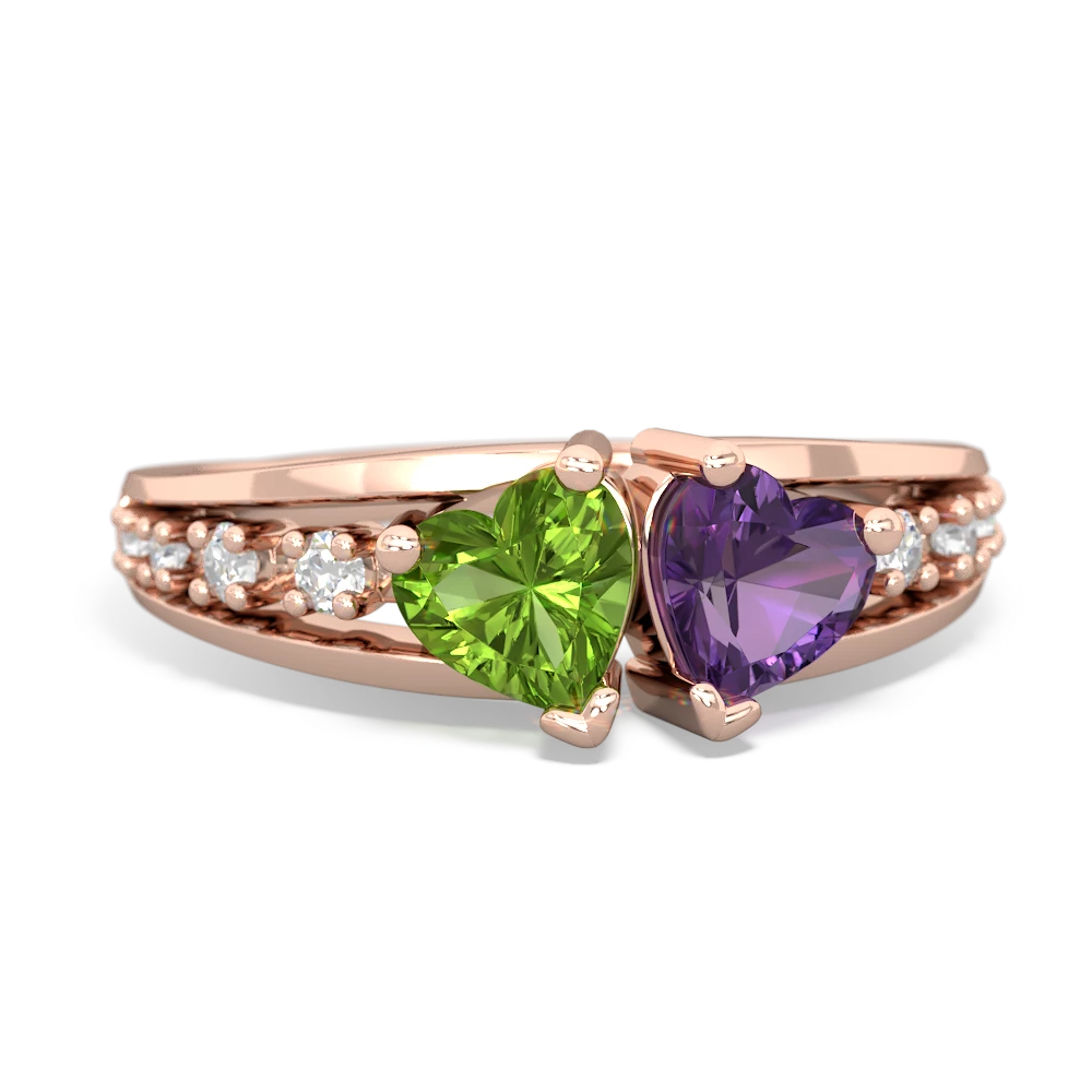 Peridot Heart To Heart 14K Rose Gold ring R3342