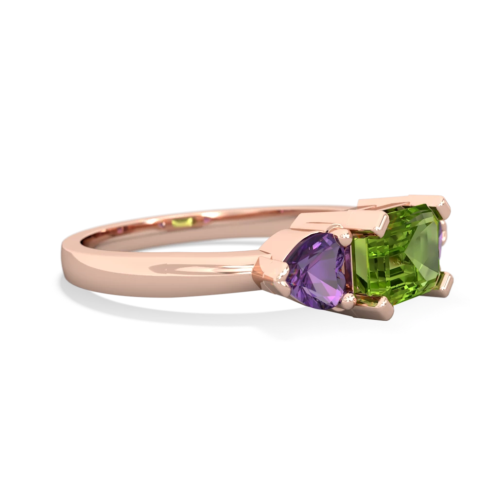 Peridot Three Stone 14K Rose Gold ring R5235