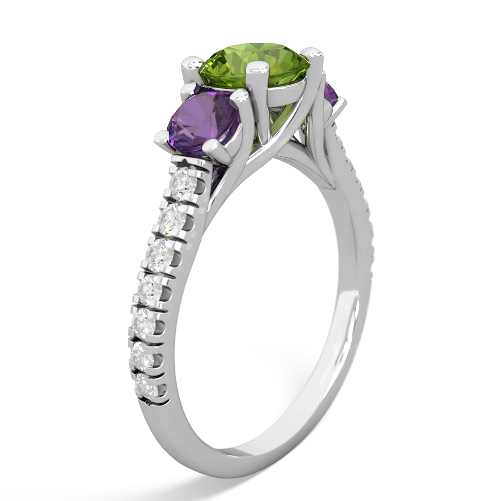 Peridot Pave Trellis 14K White Gold ring R5500