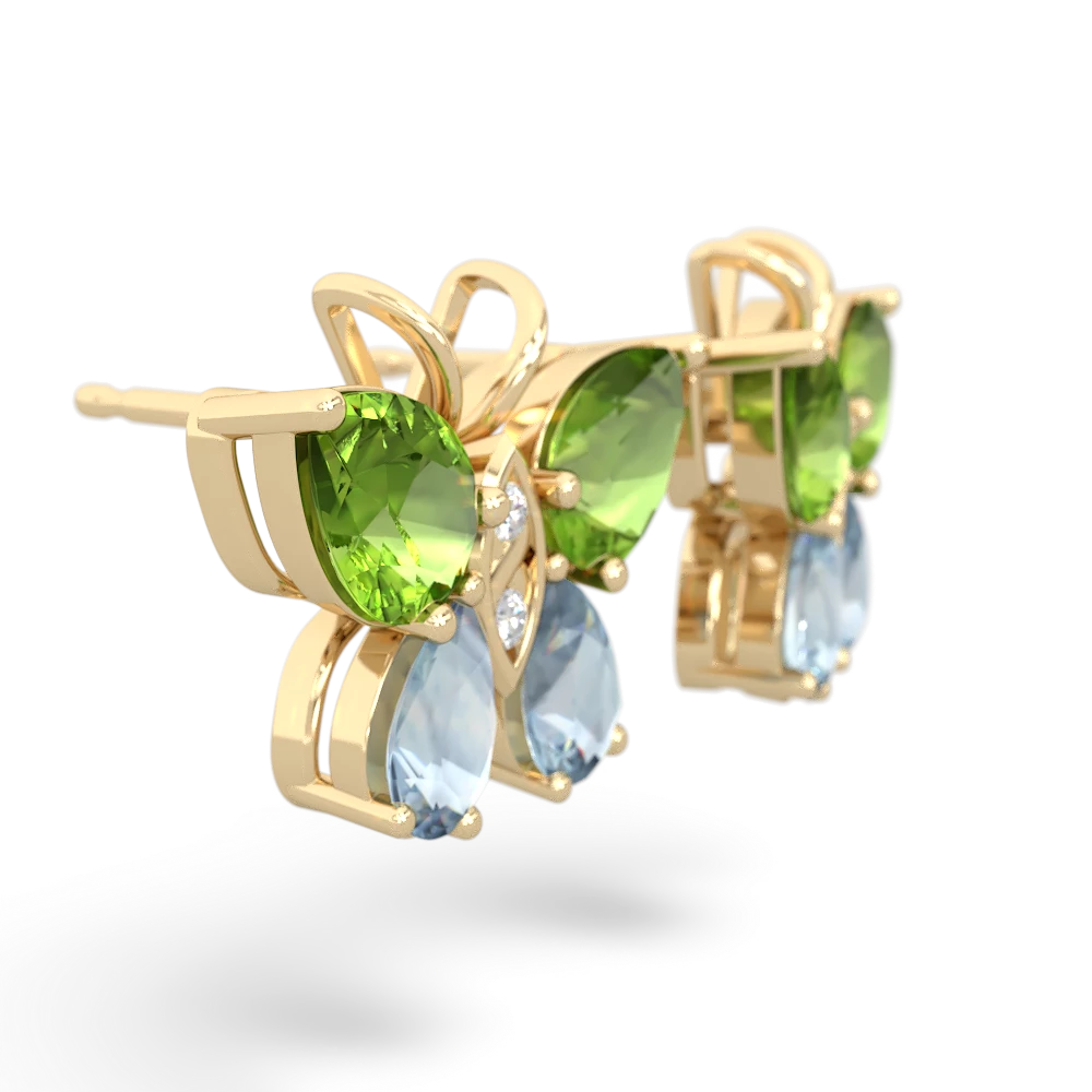 Peridot Butterfly 14K Yellow Gold earrings E2215