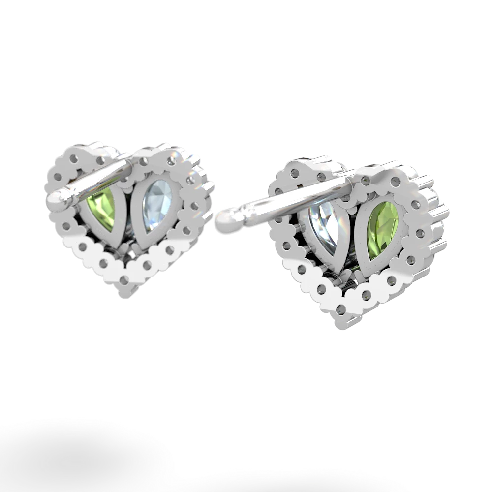 Peridot Halo 14K White Gold earrings E7008