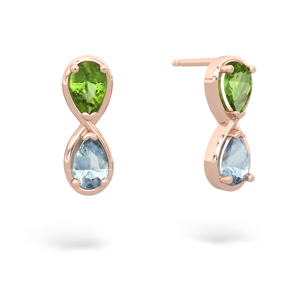 Peridot Infinity 14K Rose Gold earrings E5050