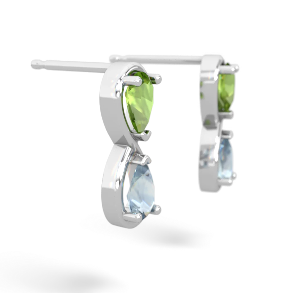 Peridot Infinity 14K White Gold earrings E5050