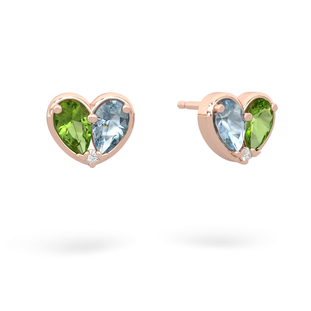 Peridot 'Our Heart' 14K Rose Gold earrings E5072