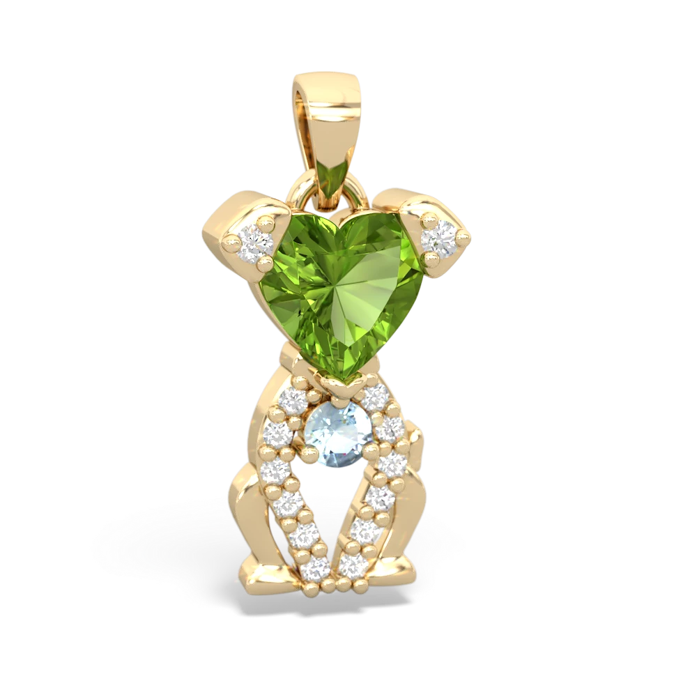 Peridot Puppy Love 14K Yellow Gold pendant P5800