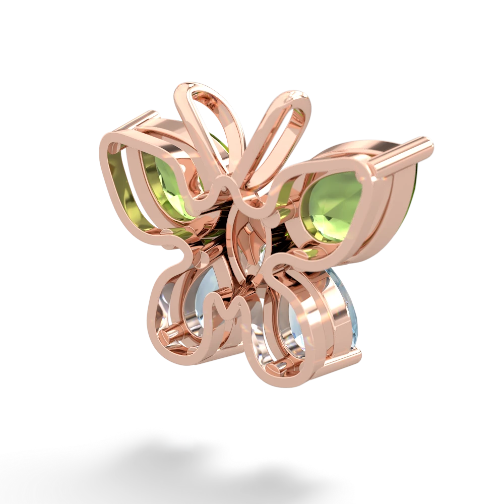 Peridot Butterfly 14K Rose Gold pendant P2215