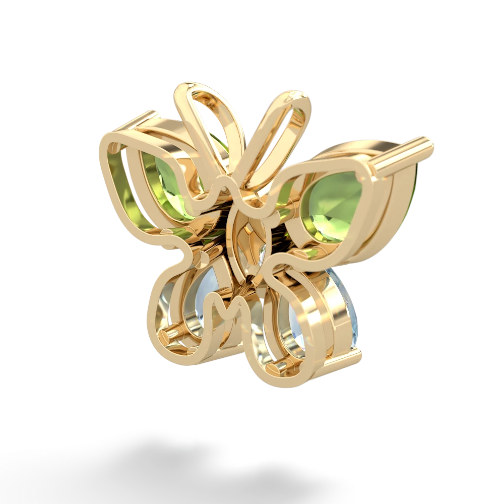 Peridot Butterfly 14K Yellow Gold pendant P2215