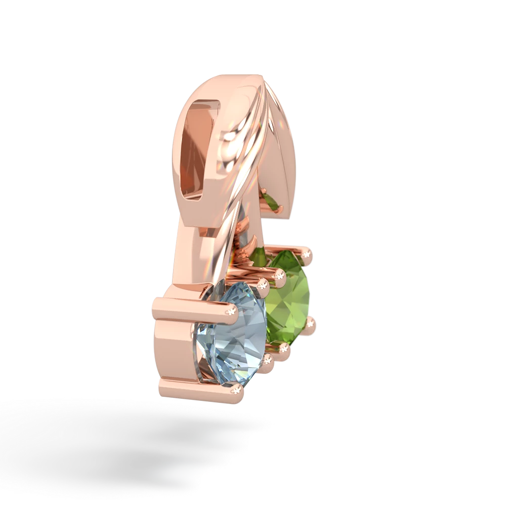 Peridot Sweet Cherries 14K Rose Gold pendant P7001