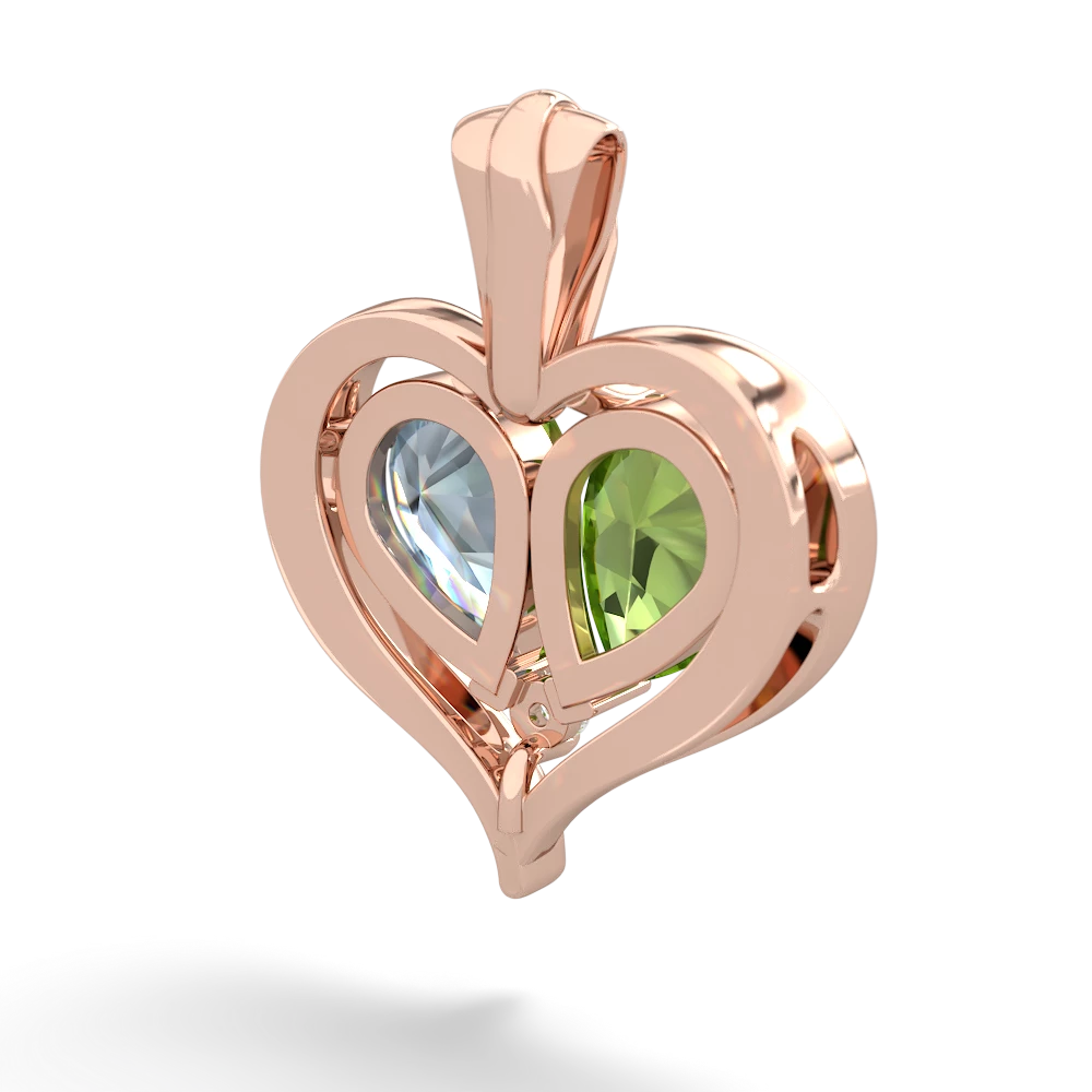 Peridot Two Become One 14K Rose Gold pendant P5330