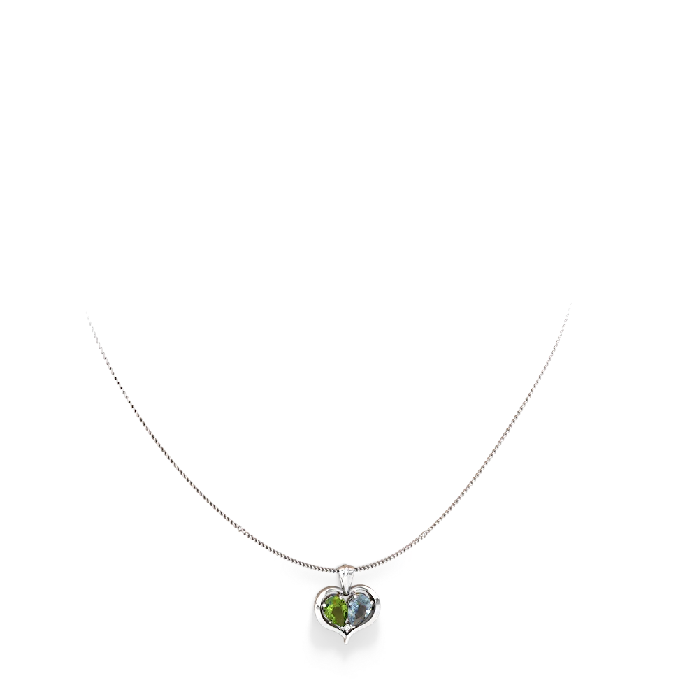 Peridot Two Become One 14K White Gold pendant P5330