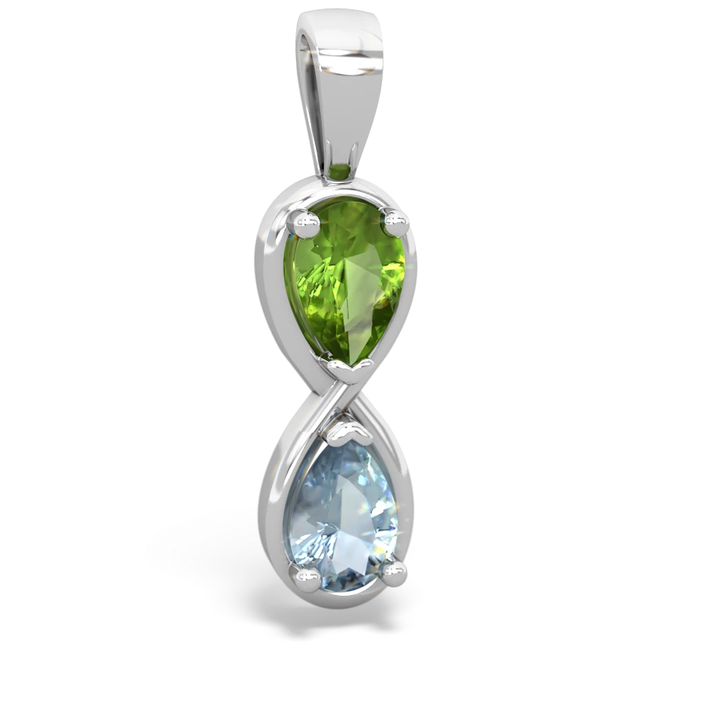 Peridot Infinity 14K White Gold pendant P5050