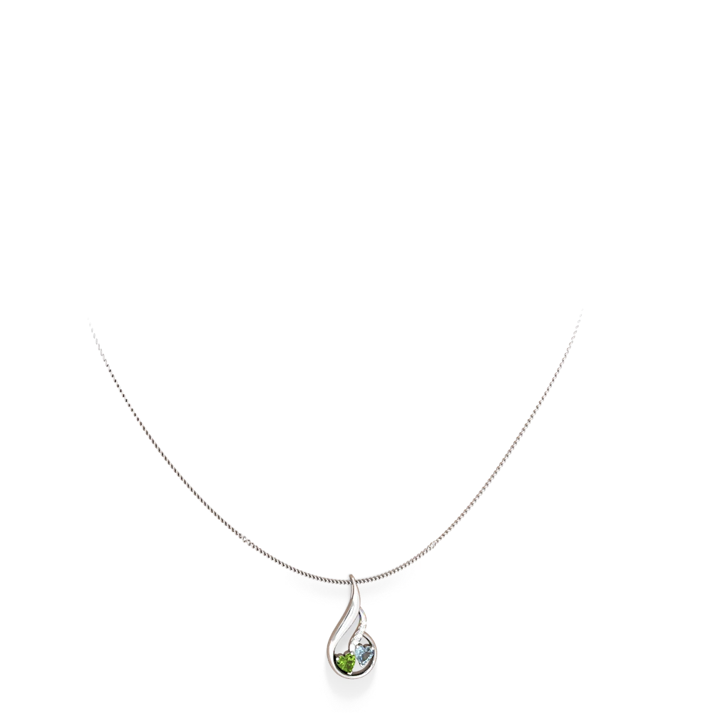 Peridot Keepsake Curves 14K White Gold pendant P5450