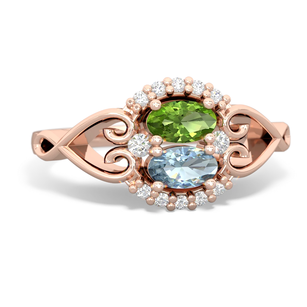 Peridot Love Nest 14K Rose Gold ring R5860