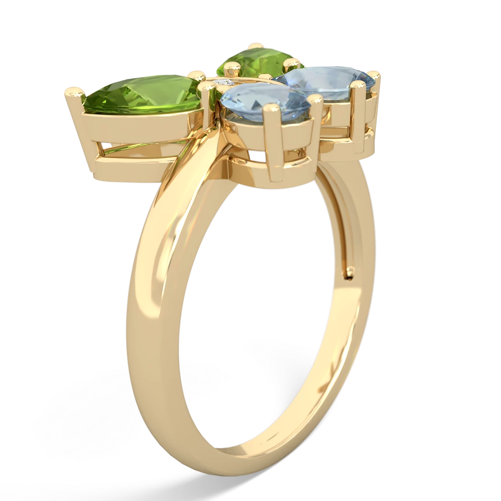 Peridot Butterfly 14K Yellow Gold ring R2215