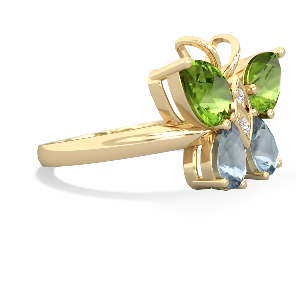 Peridot Butterfly 14K Yellow Gold ring R2215