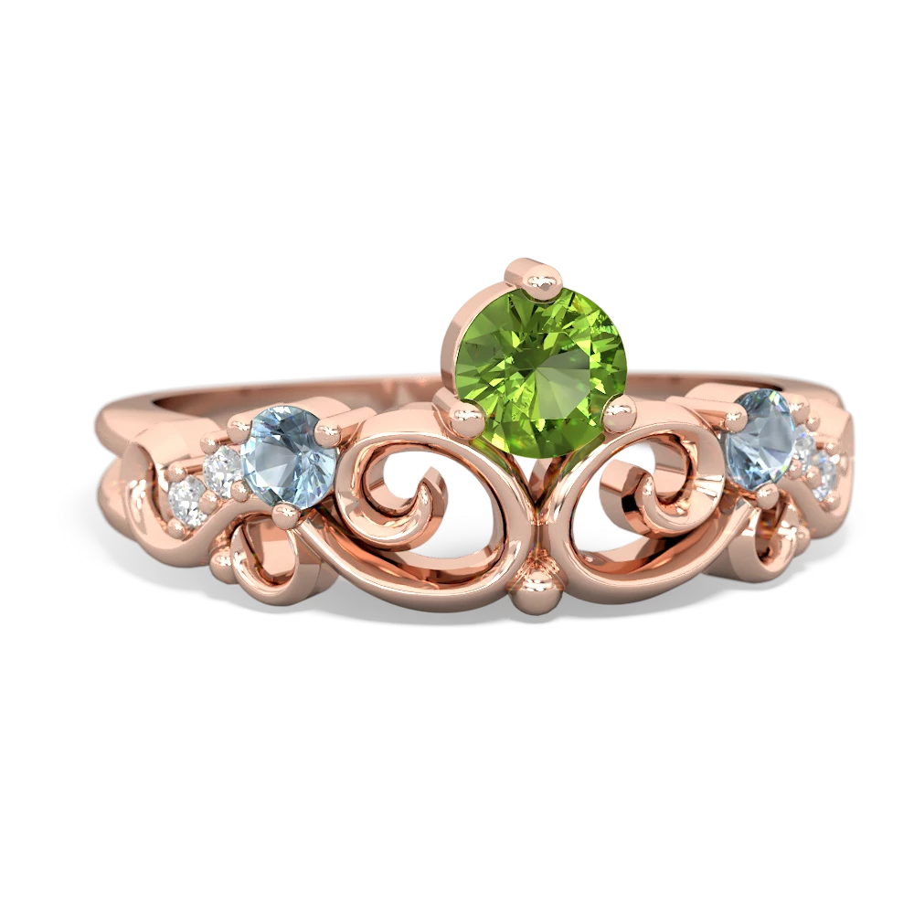 Peridot Crown Keepsake 14K Rose Gold ring R5740