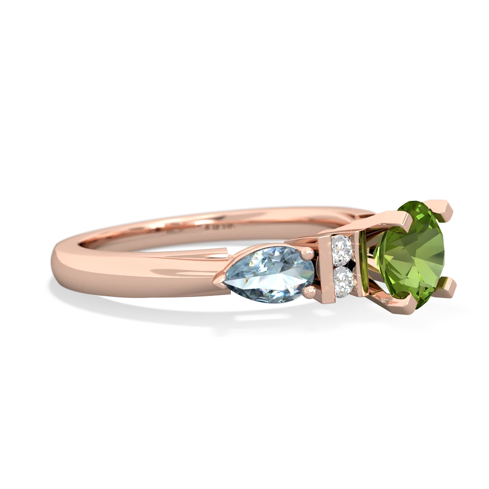 Peridot 6Mm Round Eternal Embrace Engagement 14K Rose Gold ring R2005