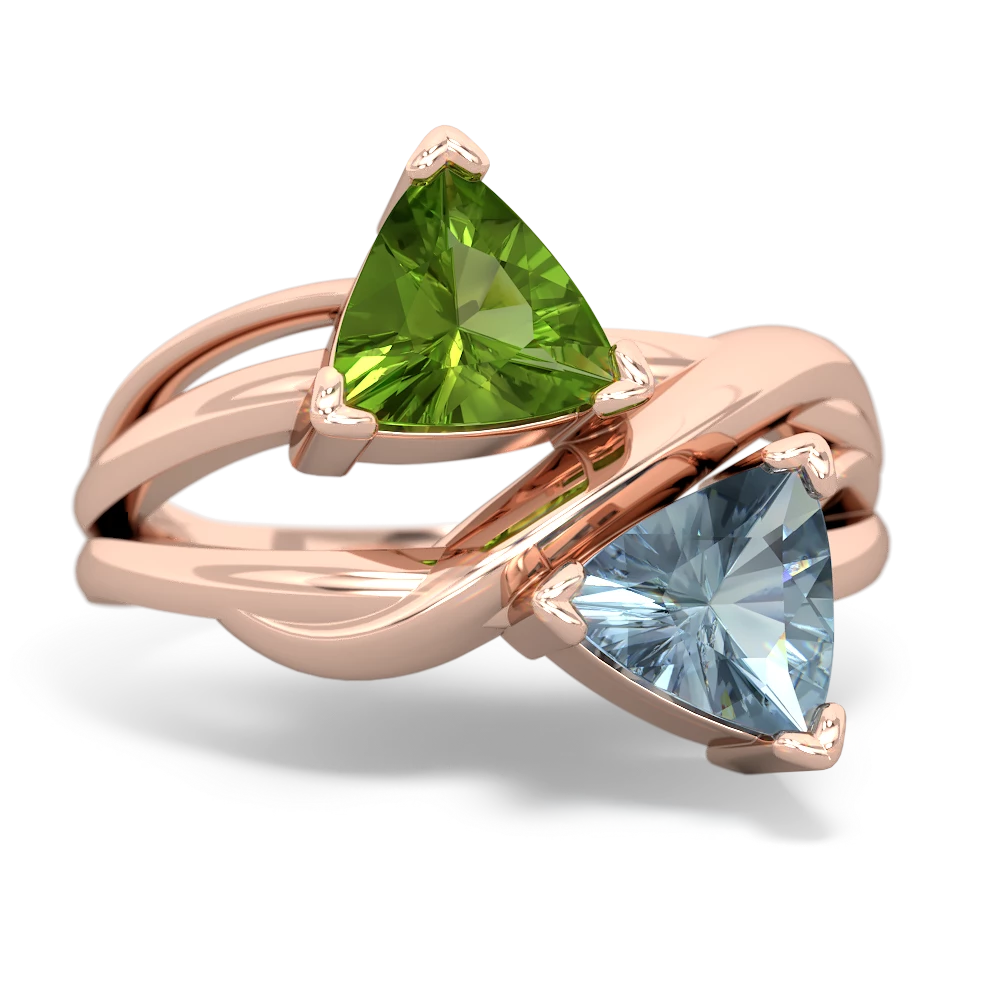 Peridot Split Band Swirl 14K Rose Gold ring R2341