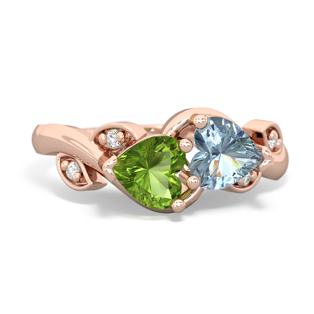 Peridot Floral Elegance 14K Rose Gold ring R5790