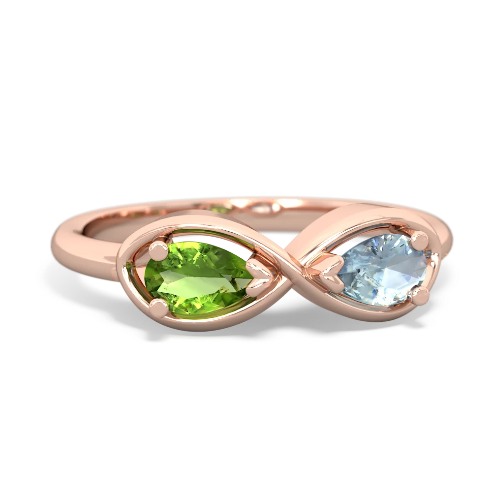 Peridot Infinity 14K Rose Gold ring R5050