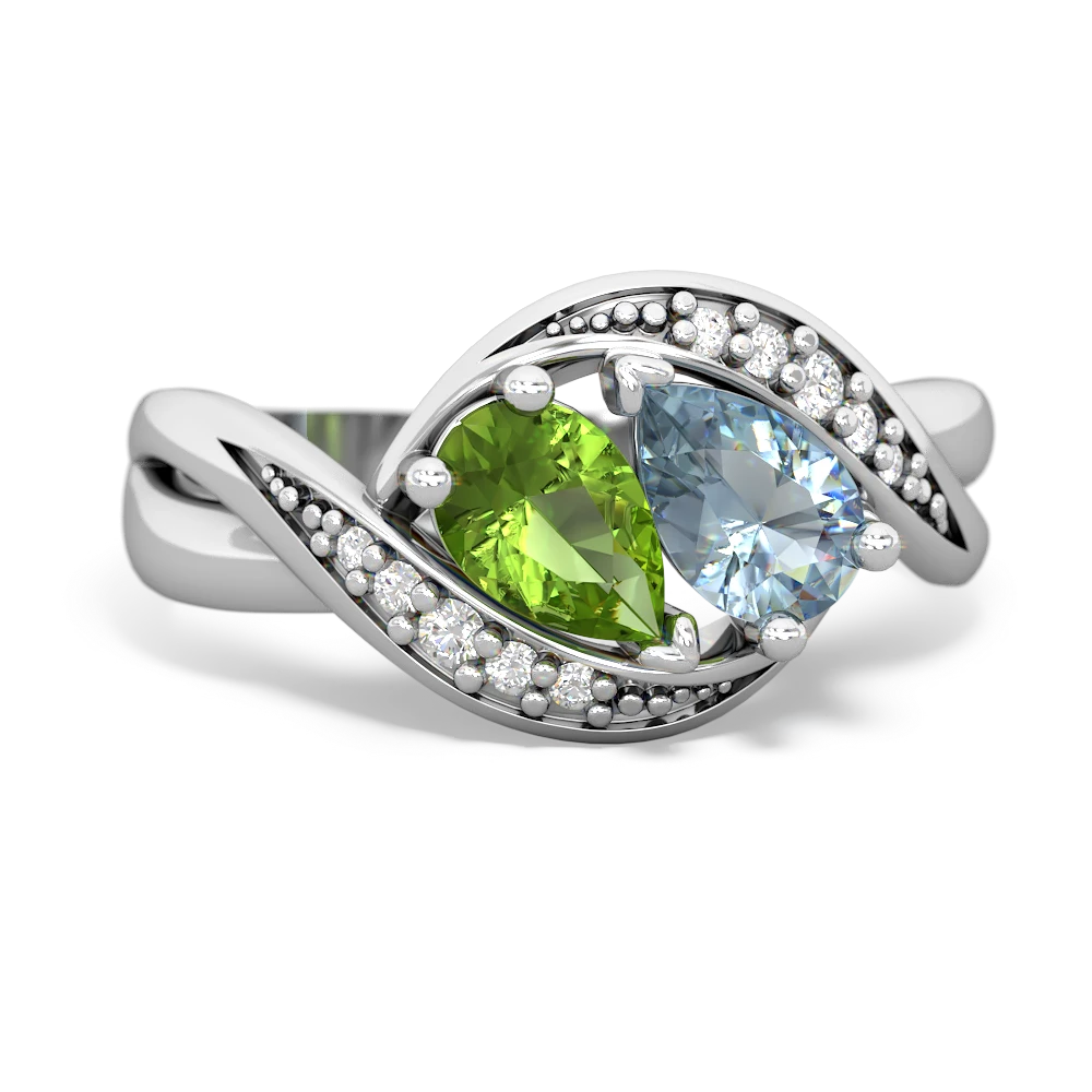 Peridot Summer Winds 14K White Gold ring R5342