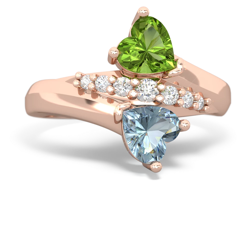 Peridot Heart To Heart 14K Rose Gold ring R2064