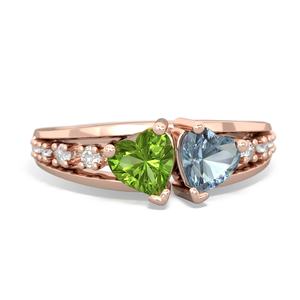 Peridot Heart To Heart 14K Rose Gold ring R3342