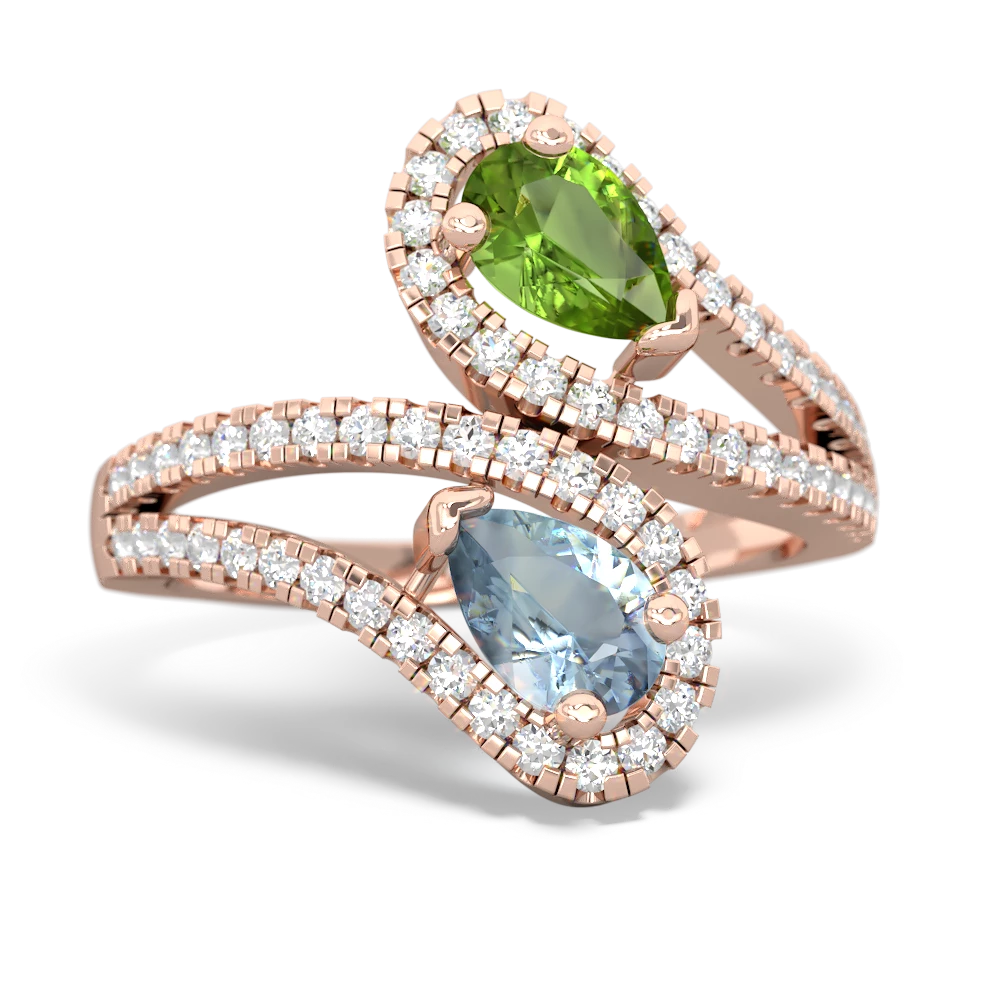 Peridot Diamond Dazzler 14K Rose Gold ring R3000