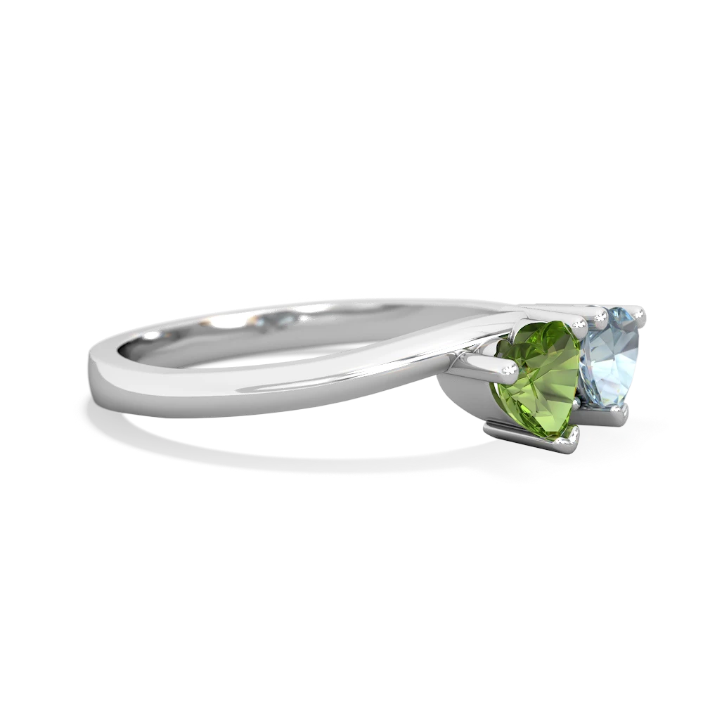 Peridot Sweethearts 14K White Gold ring R5260