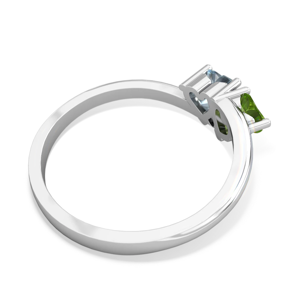 Peridot Sweethearts 14K White Gold ring R5260