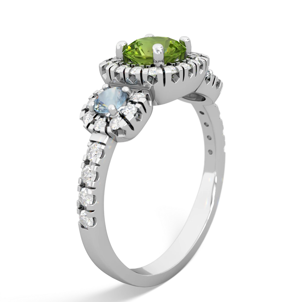 Peridot Regal Halo 14K White Gold ring R5350