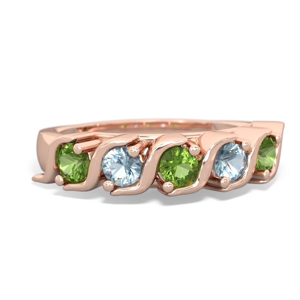 Peridot Anniversary Band 14K Rose Gold ring R2089