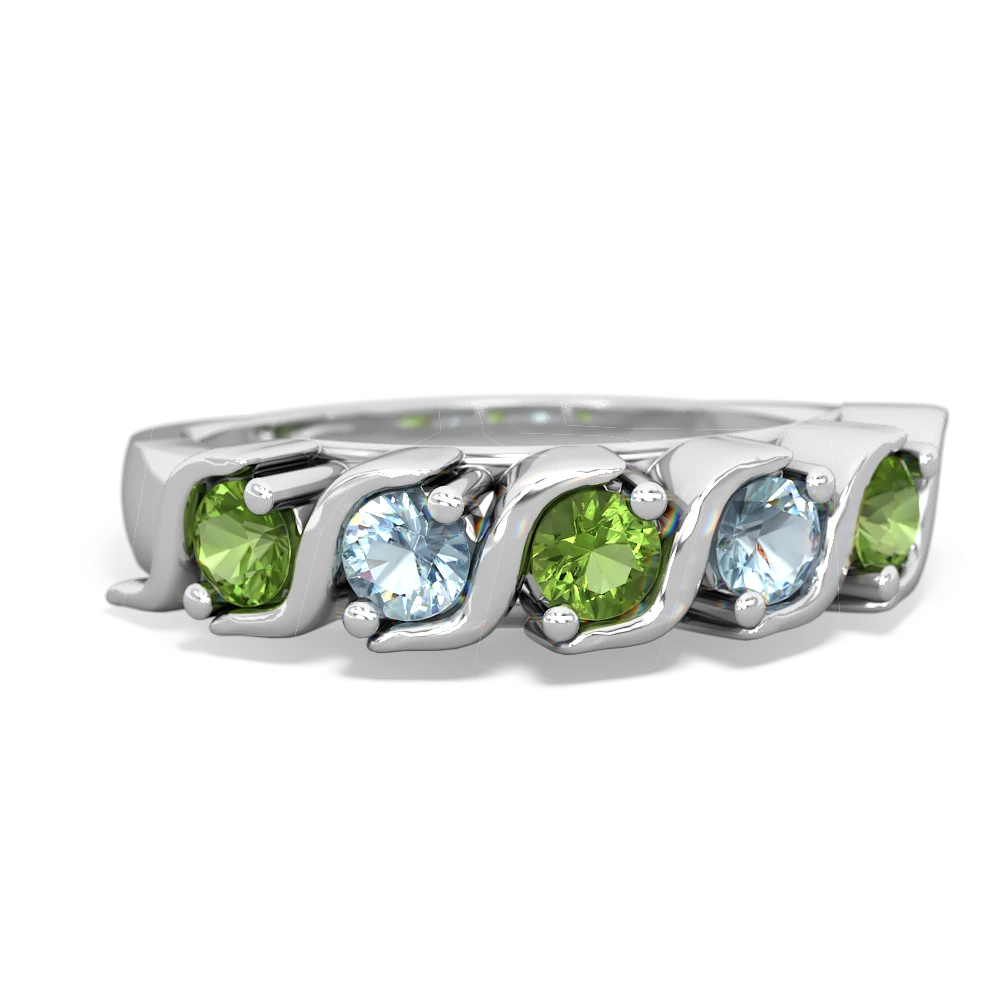 Peridot Anniversary Band 14K White Gold ring R2089