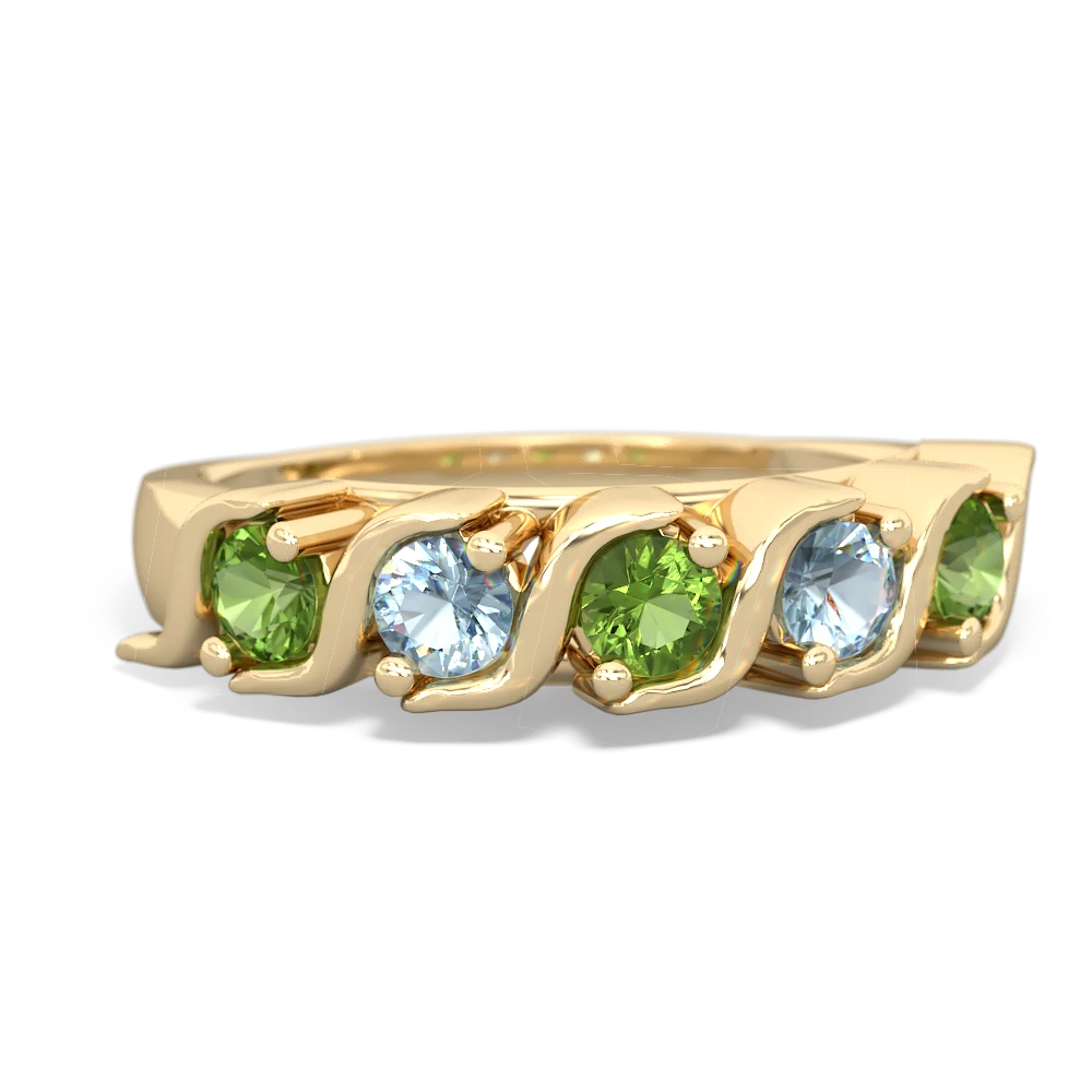 Peridot Anniversary Band 14K Yellow Gold ring R2089