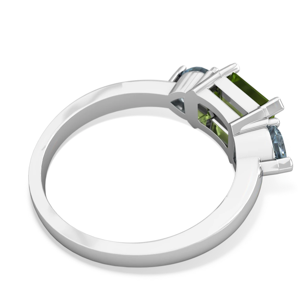 Peridot Three Stone 14K White Gold ring R5235