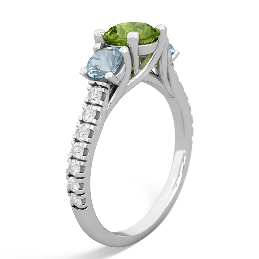 Peridot Pave Trellis 14K White Gold ring R5500