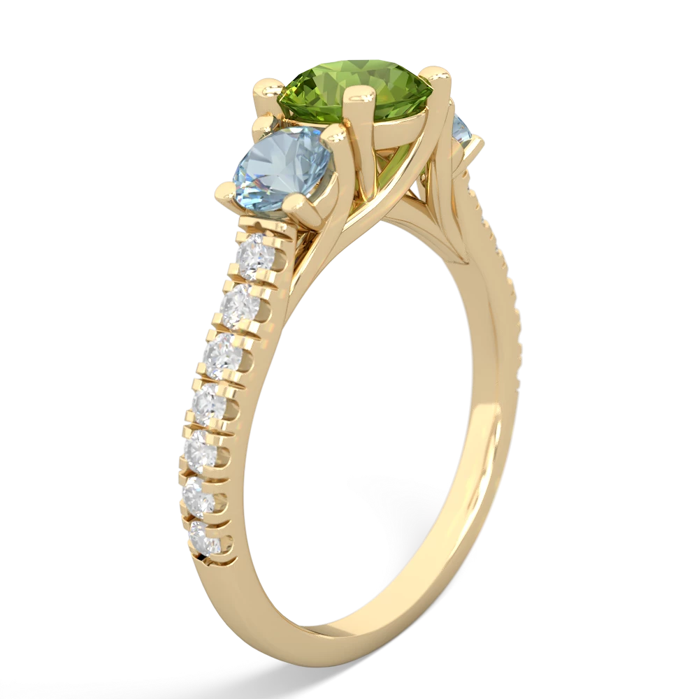 Peridot Pave Trellis 14K Yellow Gold ring R5500