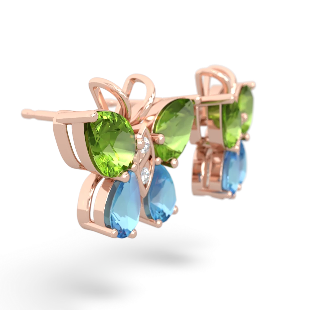 Peridot Butterfly 14K Rose Gold earrings E2215