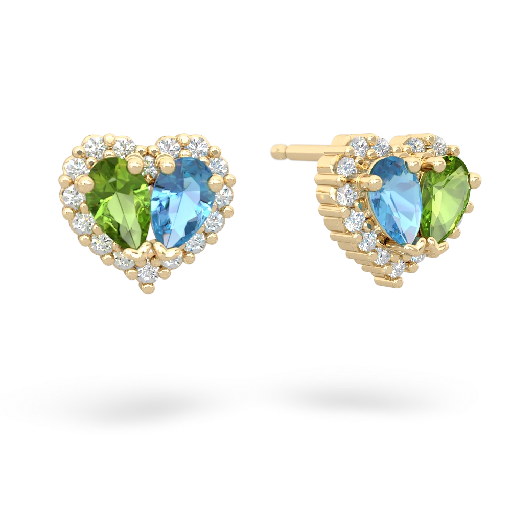 Peridot Halo 14K Yellow Gold earrings E7008