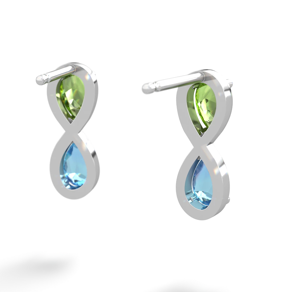 Peridot Infinity 14K White Gold earrings E5050